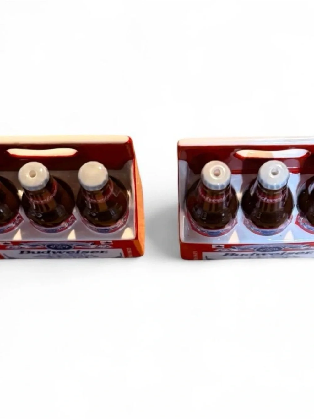 VTG 1998 Enesco Budweiser 6-Pack Salt and Pepper Shaker Set CIB